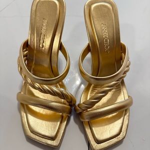 Jimmy choos gold heels Size 36 Authentic